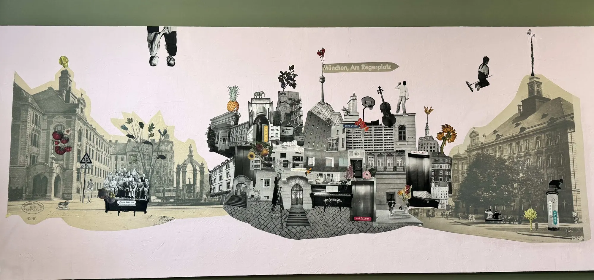 Collage „München · Am Regerplatz“ — eine Schülerarbeit am MTG
